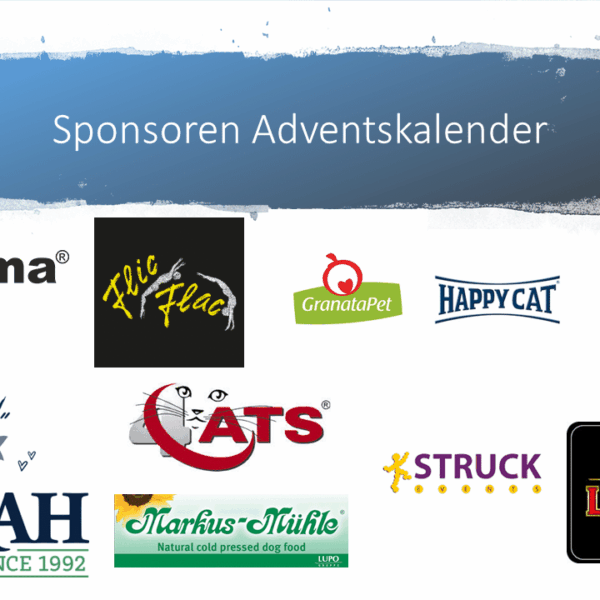Bild mit verschiedenen Logos von Sponsoren eines Adventskalenders, darunter Marken wie Yarrah, Sanabelle, Leonardo, und weitere.