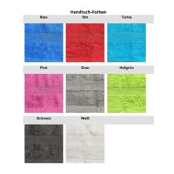 Frottee-Handtuchfarben in kräftigen Farben – Übersicht in Kachelform