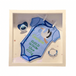 Personalisierter Baby Rahmen mit Body Schnuller und Armband