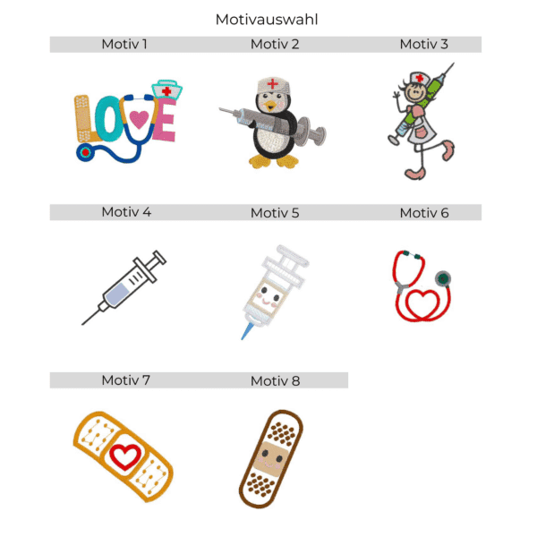 Stickmotiv-Vorschau für die Gestaltung einer Impfausweishülle aus Filz oder Kunstleder für Menschen
