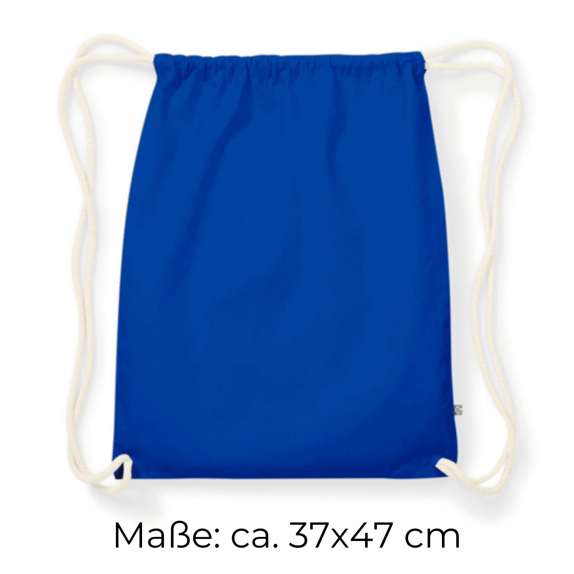 Personalisierter und bestickter Bio-Turnbeutel für Kinder in Blau – Größe 37x47 cm