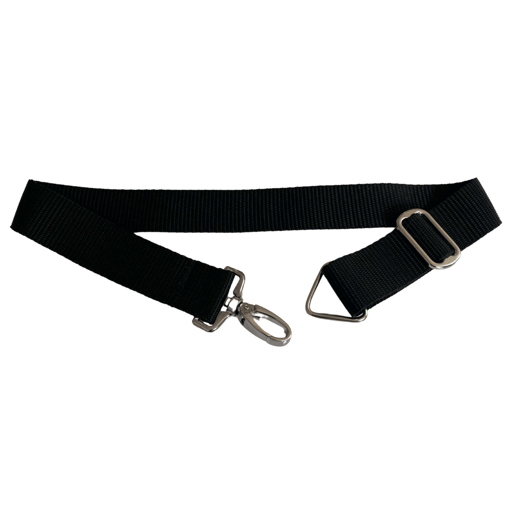 Verstellbare Freimaurer Schurzverlängerung aus schwarzem Gurtband mit Karabinerhaken.